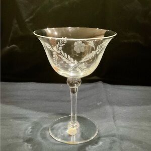 Colony Glass Vintage Etched “Danube” Champagne glass 6 inch